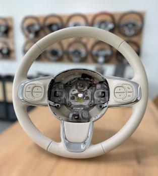 Fiat 500 beige Lenkrad neu beziehen top-autoprofi